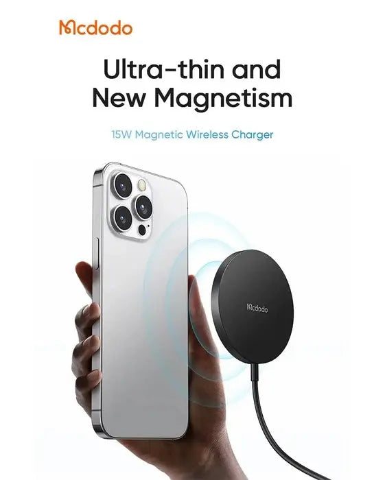 Mcdodo Magnetic Wireless Charger – 15W Fast Charging | MagSafe Compatible (iPhone & Android) NextGad
