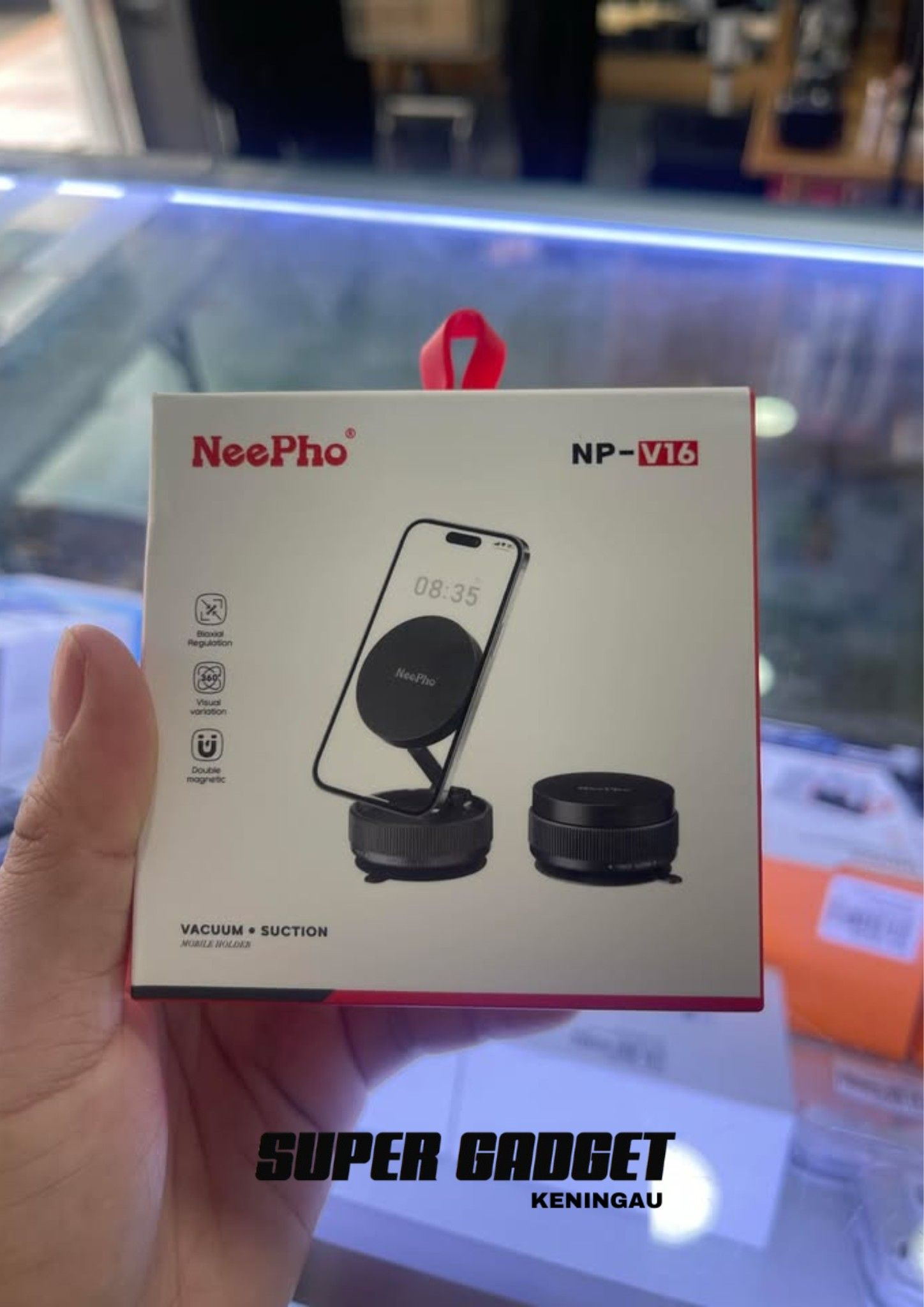 NeePho Magnetic Phone Holder – Vacuum Suction | 360° Adjustable Stand (Car & Desk Use) NextGad