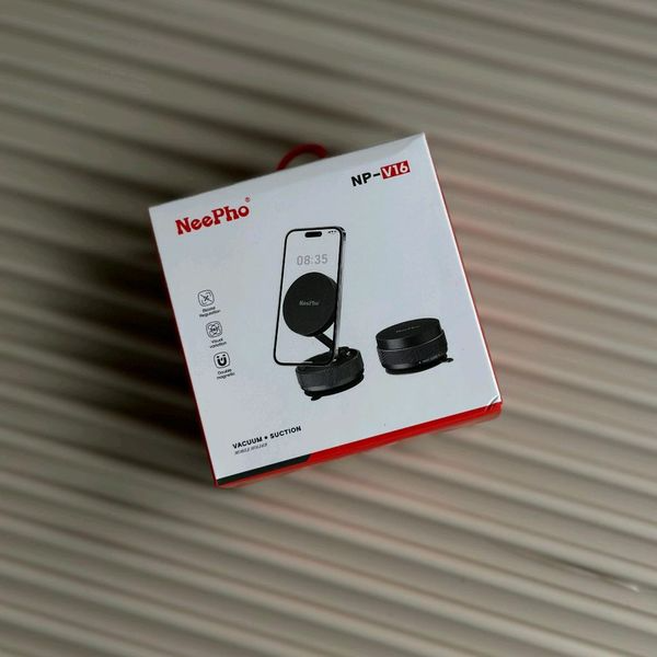 NeePho Magnetic Phone Holder – Vacuum Suction | 360° Adjustable Stand (Car & Desk Use) NextGad